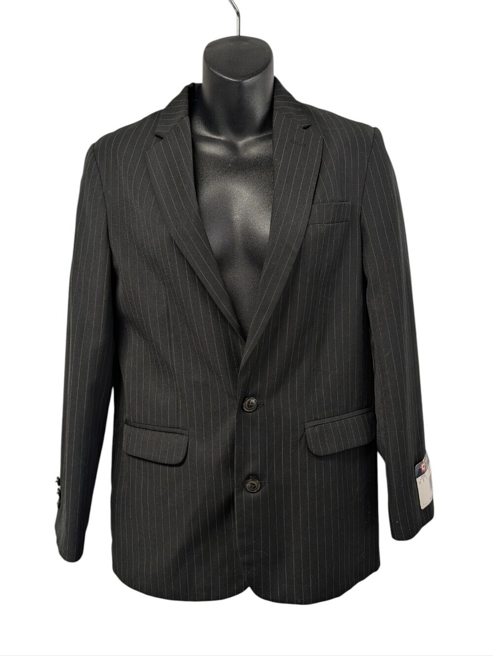 Chaps NWT Boys Suit Jacket Blazer 16 Regular Black Pinstripe Formal Classic